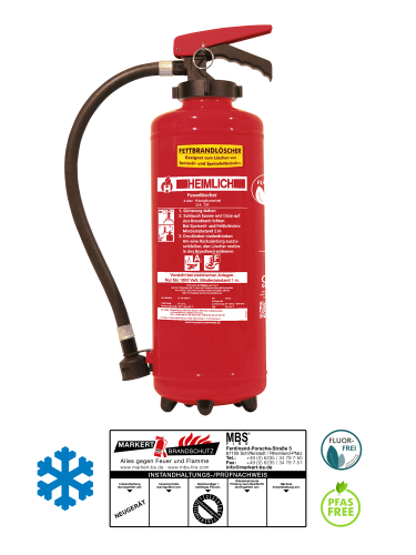 Heimlich 6L frostsicherer Fettbrand Feuerlöscher frostsicher -30°C